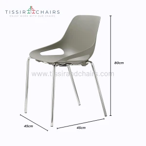Chaise Q5 en 4 pieds métal chromé - Assise polypropylène